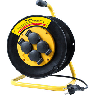 Силовой удлинитель 4-х местный с/з 40 м на катушке с крышками ПВС 3х1,5, класс защиты IP44, 16 A, 35, 51510-4*40_3*1,5_IP44