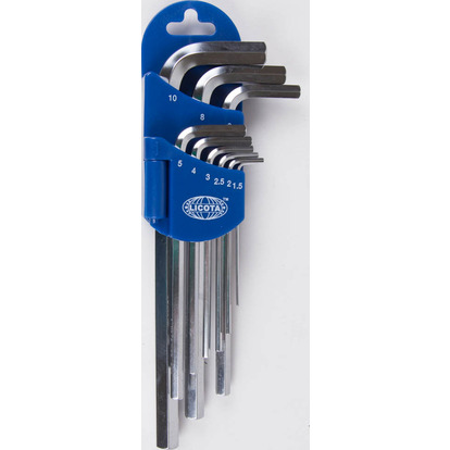 2HW20091DPM Набор шестигранников угловых длинных 9пр. 1,5-10 мм