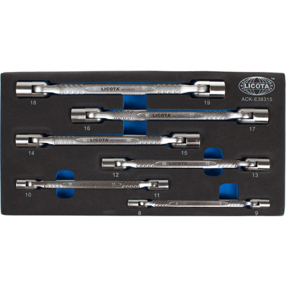 ACK-E38315 Набор ключей торцевых карданных 8-19 мм, 6пр., ложемент EVA