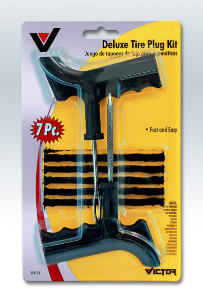 V110 Набор для ремонта бескамерных шин (жгут 5шт, шило, рашпиль)