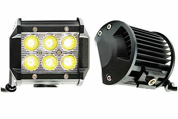 Фара светодиодная п/т и рабочего света, 10-30V, 18W (100х85мм, 6 LED), AT15762