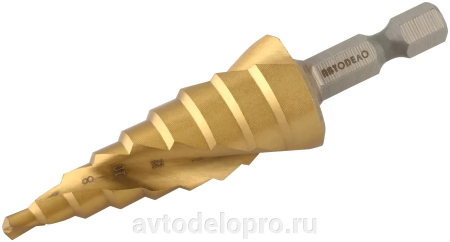 сверло ступенчатое спиральное 4.0-20.0 мм (9 ступ., хвостовик HEX1/4") АвтоDело, 45720