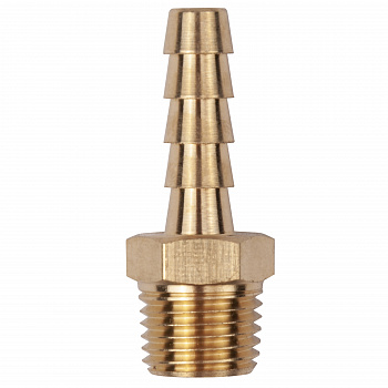 Разъем 1/4" внешняя резьба - "елочка" 6мм, латунь, в блистере "AV Steel", AV-700314B