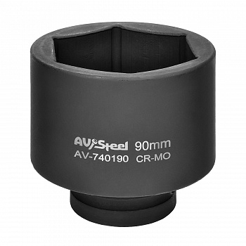 Головка ударная 1" шестигранная удлиненная 90мм "AV Steel", AV-740190