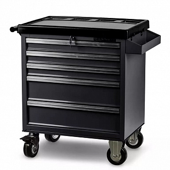 Тележка инструментальная LICOTA с карманом, cо столешницей, 5 полок, серая, AWX-2602G-N-R-ST