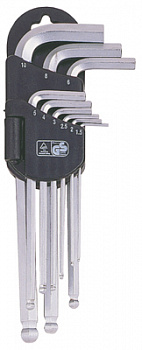 Набор шестигранников угловых экстрадлинных с шаром 9 предметов 1,5-10мм, 2BP30091DPM