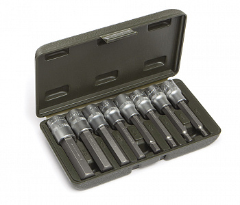 Набор головок со вставкой 1/2" шестигранной, длина 100 мм, 8 штук, 625198