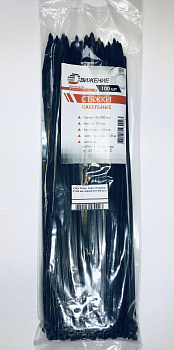 Хомут пластиковый Движение Хомут пласт (Стяжка) 4*300 мм черная уп (100 шт.), С06ч