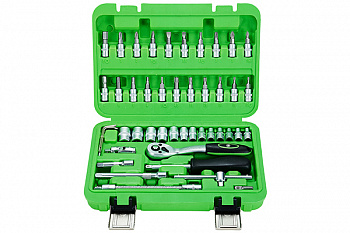 Набор инструмента 1/4", 46 предметов (кейс пластик), AT54946