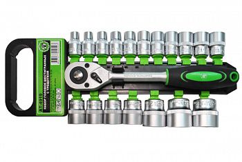 Набор головок шестигранных 1/2" с трещоткой (19 предметов), AT55919