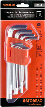 набор Г-обр. шестигр. 10ч (1,5-12мм; CR-V; удлинённые) АвтоDело (), 30341