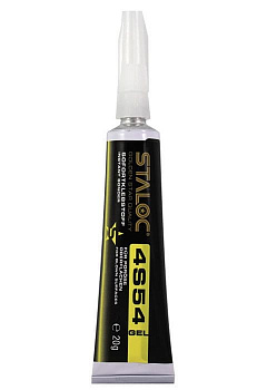 4S54 Моментальный цианоакрилатный универсальный клей для пористых материалов, гель, STALOC, 3 гр., 4S54.003