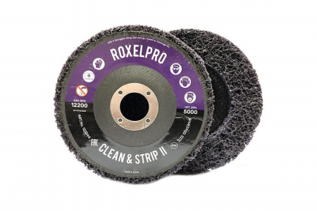 RoxelPro Пурпурный зачистной круг ROXPRO Clean&Strip II на оправке 115х22мм, 123543