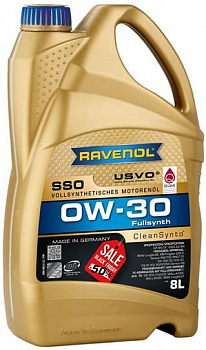 Моторное масло RAVENOL SSO SAE 0W-30 (8л) new, 1111100-BF8-01-999