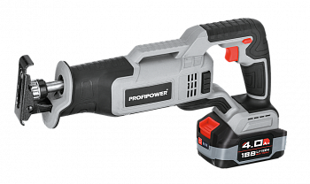 Аккумуляторная пила сабельная бесщеточная ProfiPower MKDJR-18V (Li-ion-2шт., 4.0Ач, 0-3100 ход, E0090