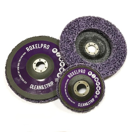 RoxelPro Пурпурный зачистной круг ROXPRO Clean&Strip на оправке 125x22мм, 123344