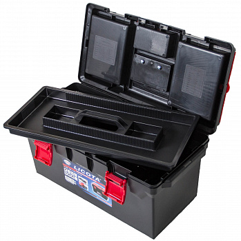 Ящик инструментальный пластиковый с органайзером, средний, 445х240х205мм, TB-905