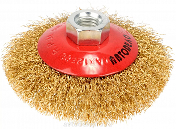 щетка зачистная для УШМ плоская D-125мм М14*2 (АвтоDело), 44047