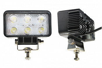 Фара светодиодная п/т и рабочего света, 10-30V, 18W (110х65мм, 6 LED), AT15739