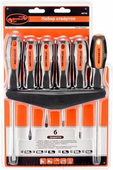 набор отверток (АвтоDело) 6пр.(с круглым стержнем) (), 30770