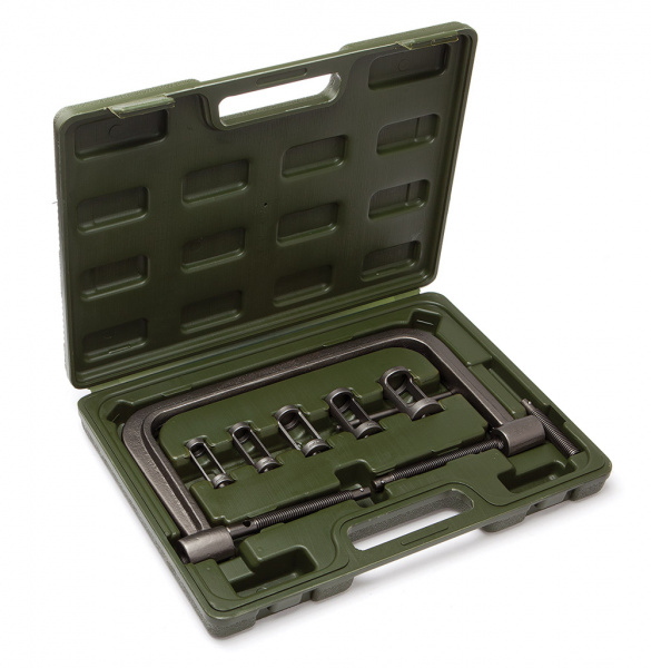 801150 Рассухариватель струбц-й с насадками в кейсе(16.19.23.25.30) 