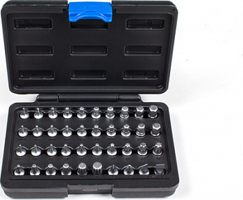 Набор головок коротких 1/4" с вставками 40 предметов, ABJ-2001 Набор головок коротких 1/4" с вставками 40 предметов, ABJ-2001