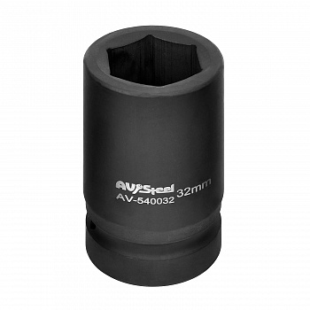 Головка ударная 1" шестигранная 32мм "AV Steel", AV-740032