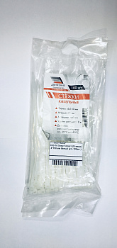 Хомут пластиковый Движение Хомут пласт (Стяжка) 4*150 мм белый (уп.-100шт.), С03-1б