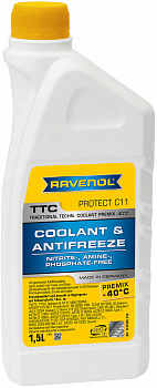 Антифриз готовый к прим. жёлтый RAVENOL TTC Traditional Technology Coolant Premix ( 1,5л), 1410105-150-01-999 Антифриз готовый к прим. жёлтый RAVENOL TTC Traditional Technology Coolant Premix ( 1,5л), 1410105-150-01-999