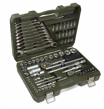 Набор головок 1/4",1/2" с комбинированными ключами, 82 предм., 620782