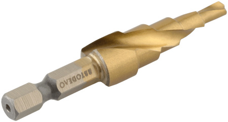 сверло ступенчатое спиральное 4.0-12.0 мм (5 ступ., хвостовик HEX1/4") АвтоDело, 45712