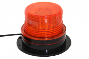 Маяк проблесковый светодиодн.12-24V ("Стробоскоп" h=90мм,d-130мм,на магните, в прикур,30LED), AT14251