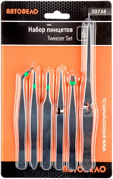 набор пинцетов 6пр. (АвтоDело), 30736