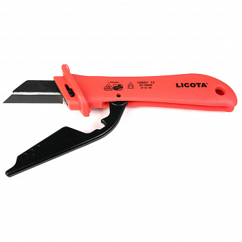 Нож электрика для снятия изоляции VDE 1000В, с откидной защитой, AKD-V009