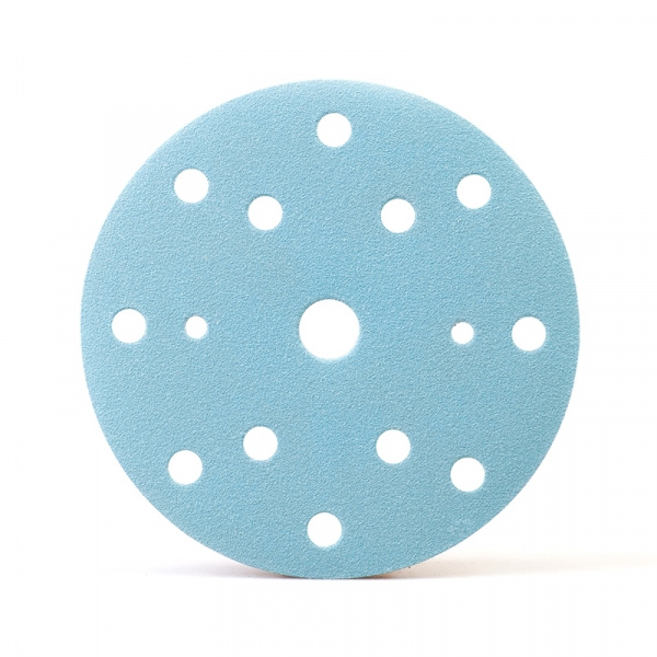 152214 RoxelPro Шлифовальный круг ROXTOP FILM 150 мм на липучке, 15отв, синий Р320