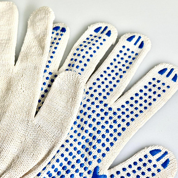 Перчатки  5нит.10класс ПВХ (упак.250 пар) БЕЛЫЕ Виона Миди, 000106