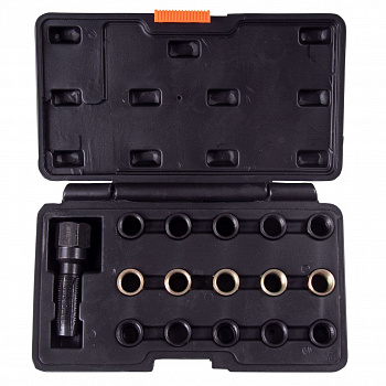 Метчик для восстановления свечной резьбы, набор ремонтных вставок (футорок), кейс, 16 пр, AF10312116C