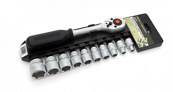 Набор головок шестигранных с трещоткой 3/8", 11 предм., 610711