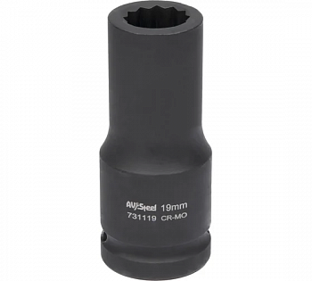 Головка ударная 3/4" двенадцатигранная удлиненная 19мм "AV Steel", AV-731119