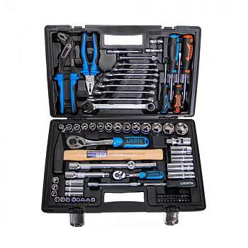 Набор инструмента 1/4" и 1/2" 6гр. 81 предмет, ALK-8016F Набор инструмента 1/4" и 1/2" 6гр. 81 предмет, ALK-8016F