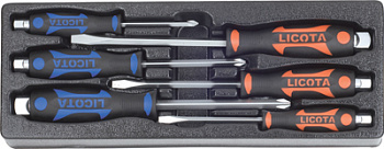 Набор отверток цельнометаллических 6пр. в ложементе, ACK-384015