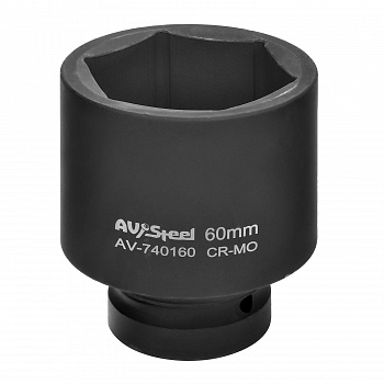 Головка ударная 1" шестигранная удлиненная 60мм "AV Steel", AV-740160