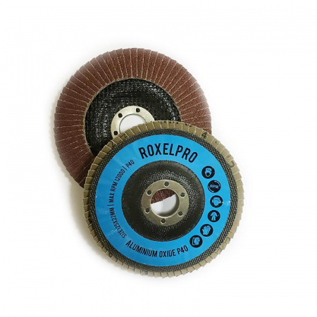 RoxelPro Лепестковый круг ROXONE 125 х 22мм, оксид алюминия, конический, Р80, 111856