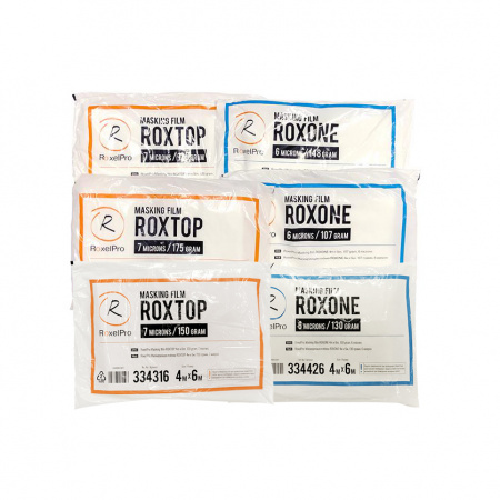 RoxelPro Маскирующая пленка ROXONE 4м х 5м, 107г, 6 микрон, инд. упаковка, 334425