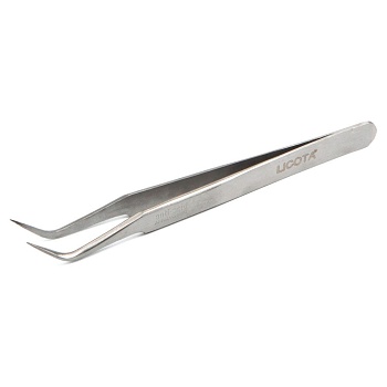 Пинцет изогнутый, c тонким жалом 116 мм, AET-7112