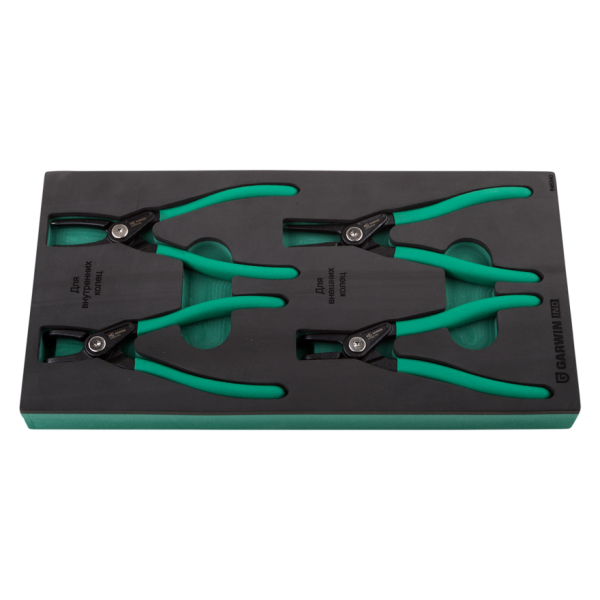 GARWIN IND 646340 Набор съемников стопорных колец усиленных 180 мм, 4 пр. в ложементе EVA