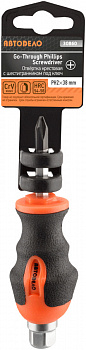 отвертка крестовая "АвтоDело" PH2x38мм сквозная с шестигранником под ключ, 30860