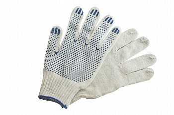 Перчатки х/б 5нитка с ПВХ 7класс 200 пар (СЕРЫЕ), 000774
