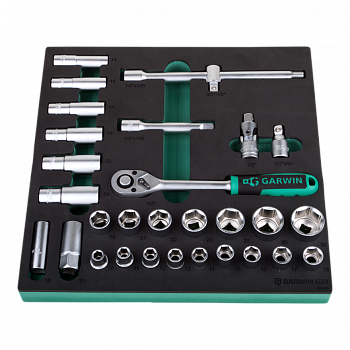 Набор торцевых головок 1/2" 31 предмет в ложементе EVA, 646065