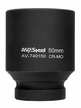 Головка ударная 1" шестигранная удлиненная 50мм "AV Steel", AV-740150